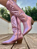 Elegante cowboystøvler med metallicfinish
