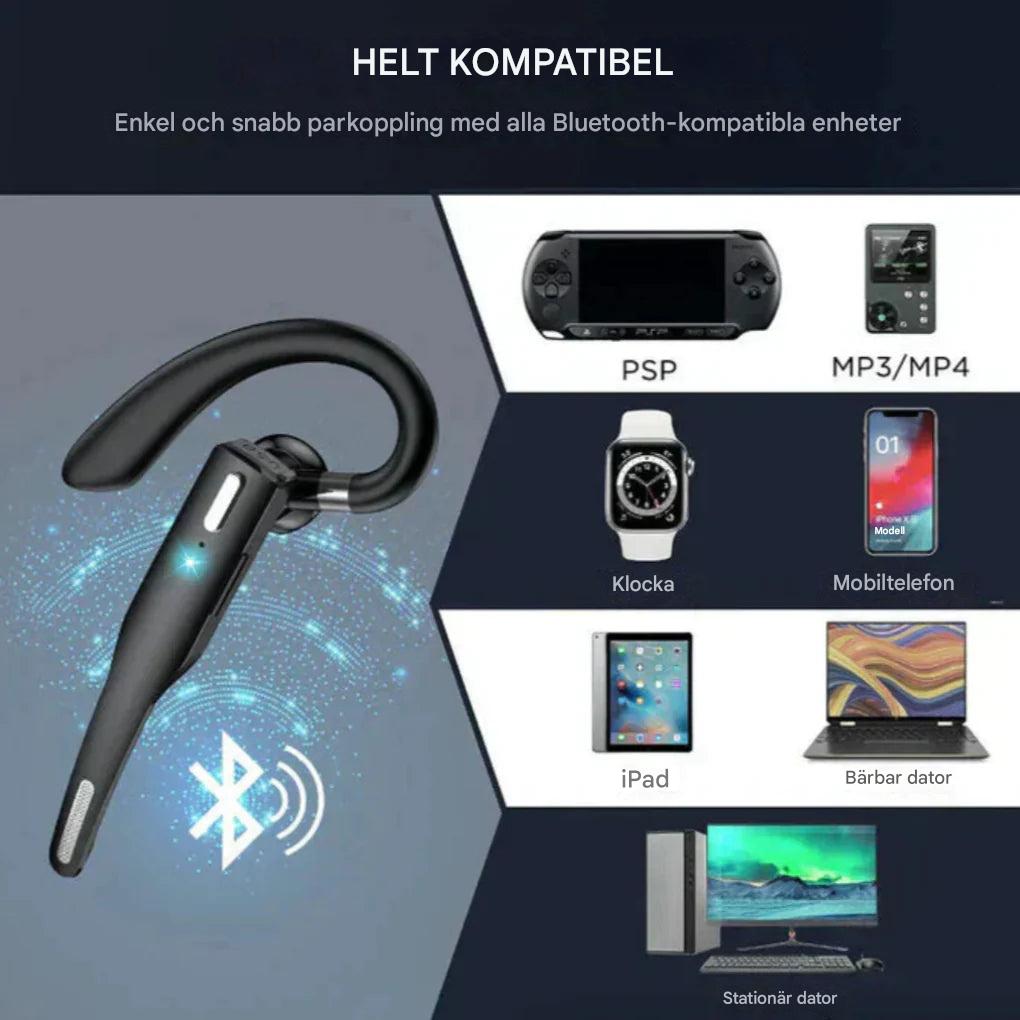 Bluetooth 5.1-hörlurar med brusreducering och dubbla mikrofoner för män