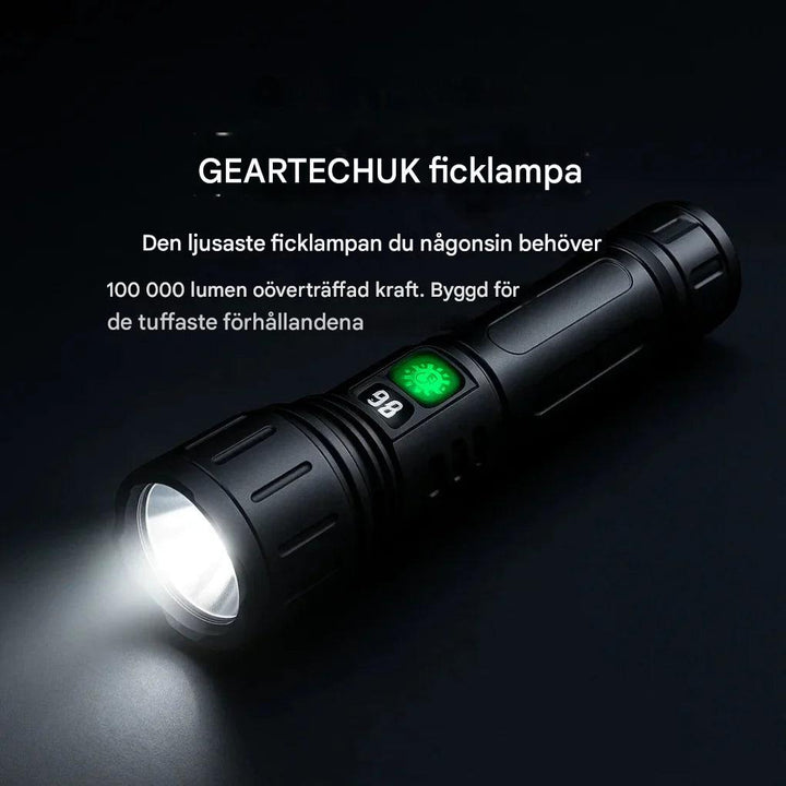 100 000 lumen taktisk ficklampa