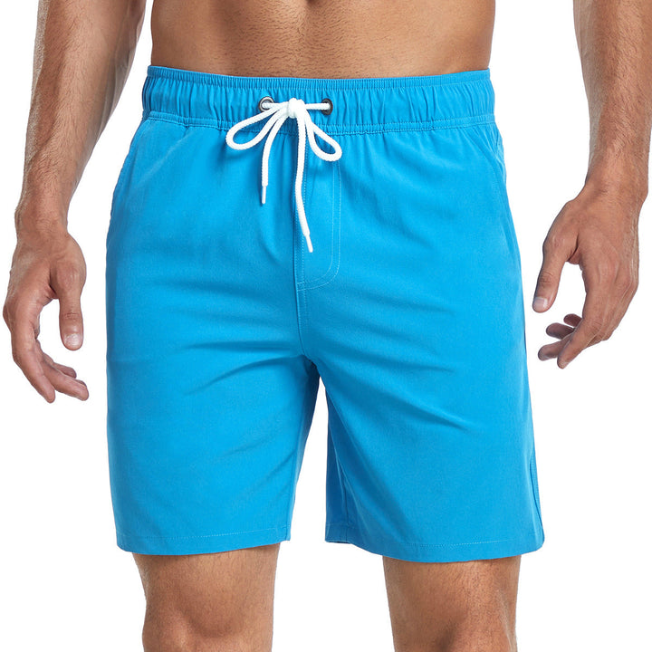 Trendy herrebadeshorts med innerbukse og telefonlomme