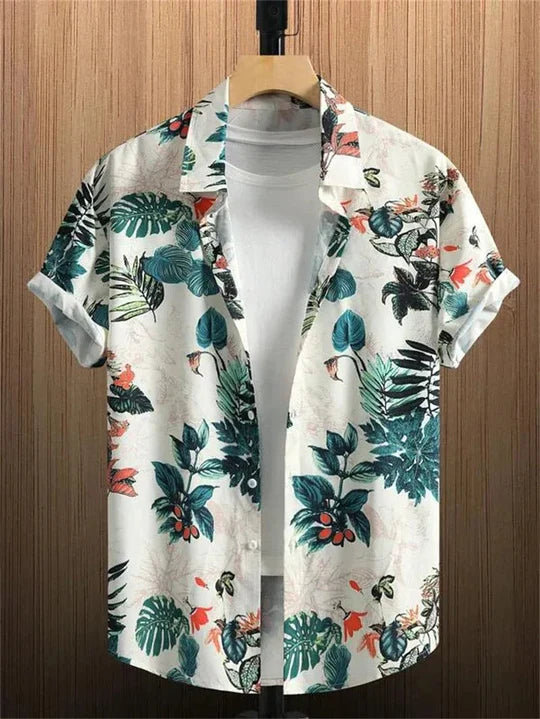 Hawaiiskjorta med 3D-blommönster