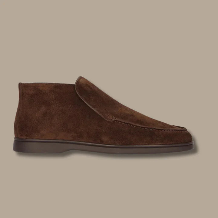 Herrloafers i børstet stof