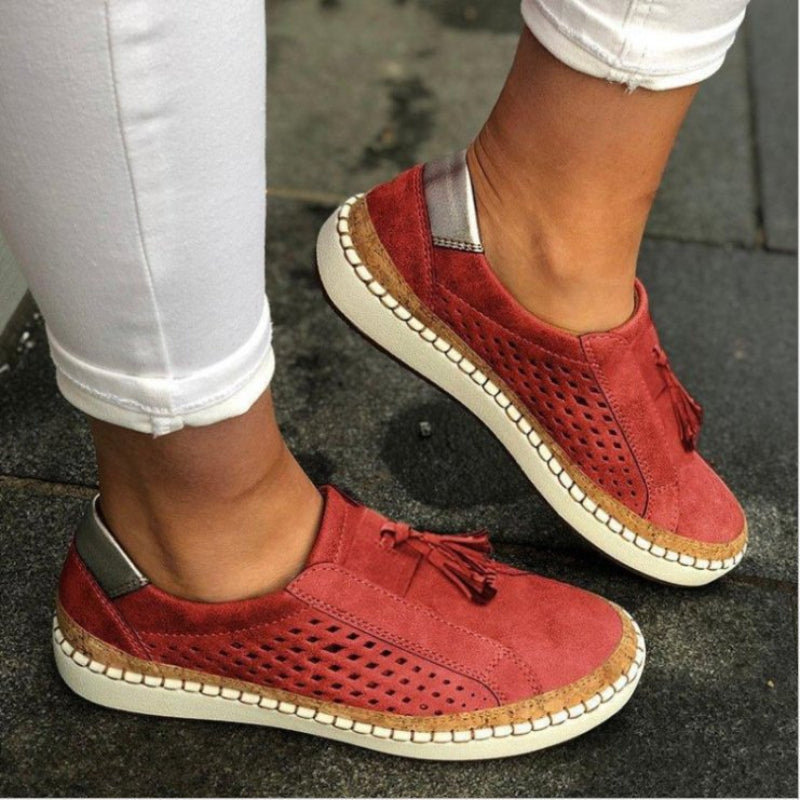 Andningsbara slip-on skor för kvinnor, idealiska för vardagsbruk
