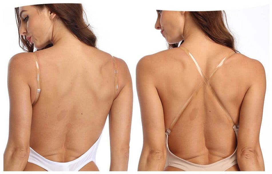Djup V-ringad rygglös body shaper för osynlig siluett