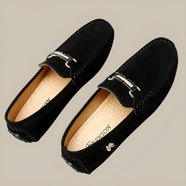 Herrmockasiner i mocka med slip-on-funktion