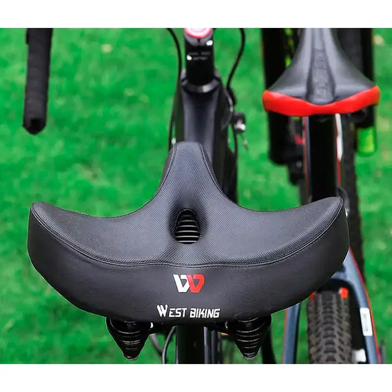 Ergonomisk og ekstra bred cykelsadel for maksimal komfort