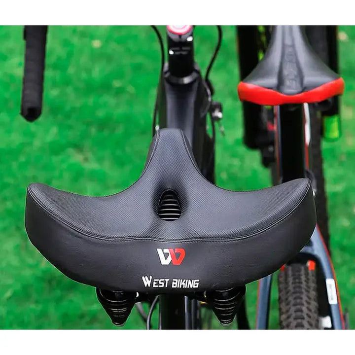 Ergonomisk og ekstra bred cykelsadel for maksimal komfort