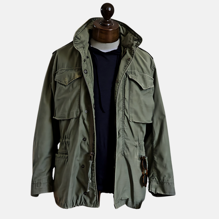 Herr vintage militär fältjacka