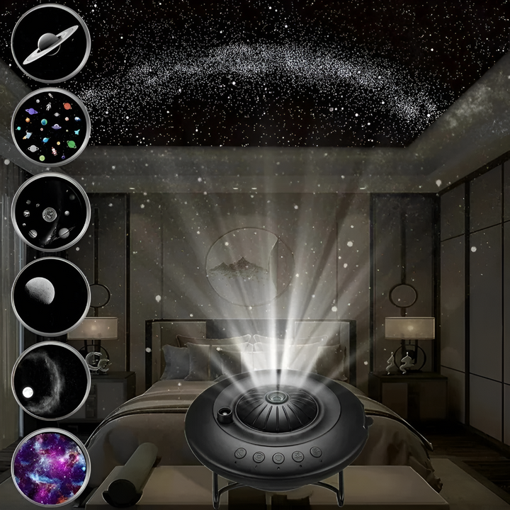 Galaxiprojektor med planetariumseffekter