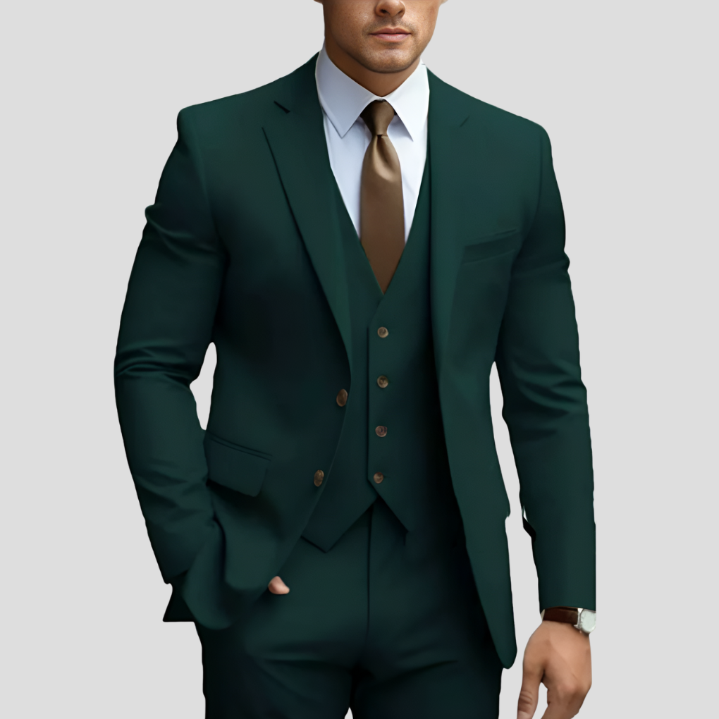 Elegant herrkostym i 3 delar, beige, slim fit (förköp)