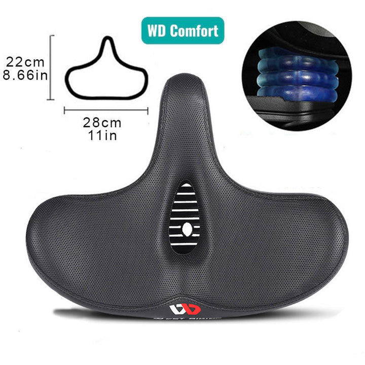 Ergonomisk og ekstra bred cykelsadel for maksimal komfort