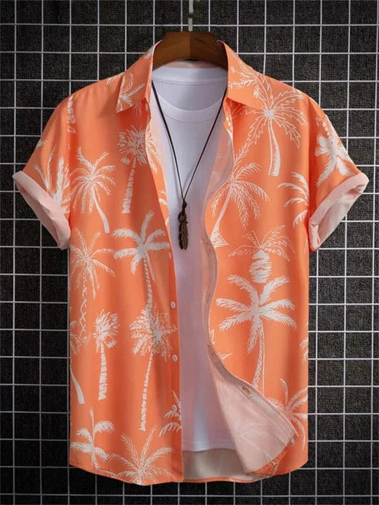 Hawaiiskjorta med 3D-blommönster