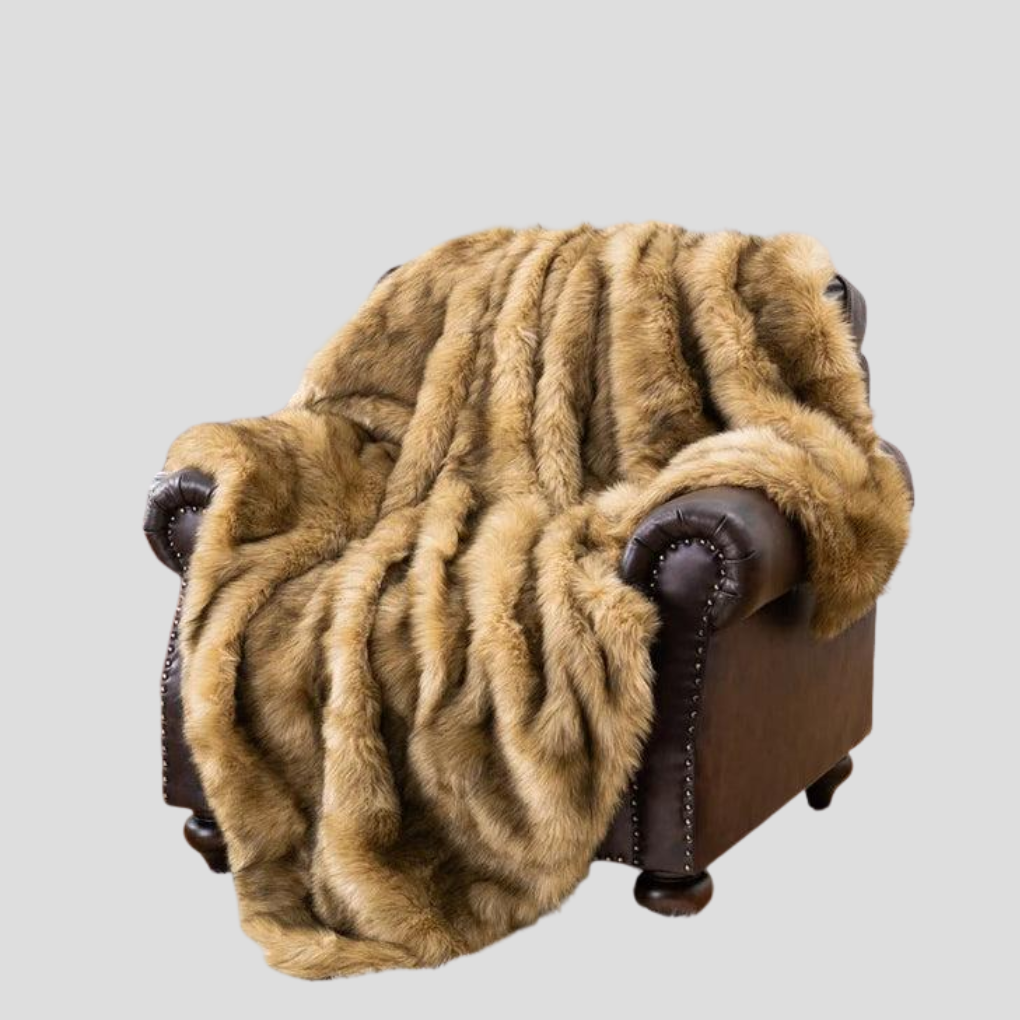 Lyxig filt i fuskpäls