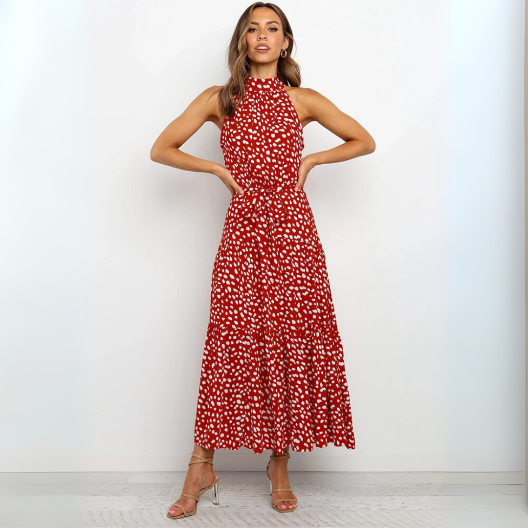 Prickig Fit-and-Flare Midiklänning