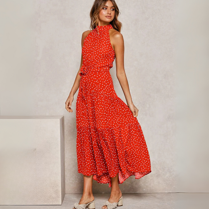 Prickig Fit-and-Flare Midiklänning