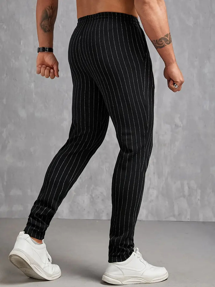 Casual randiga sportbyxor för herrar