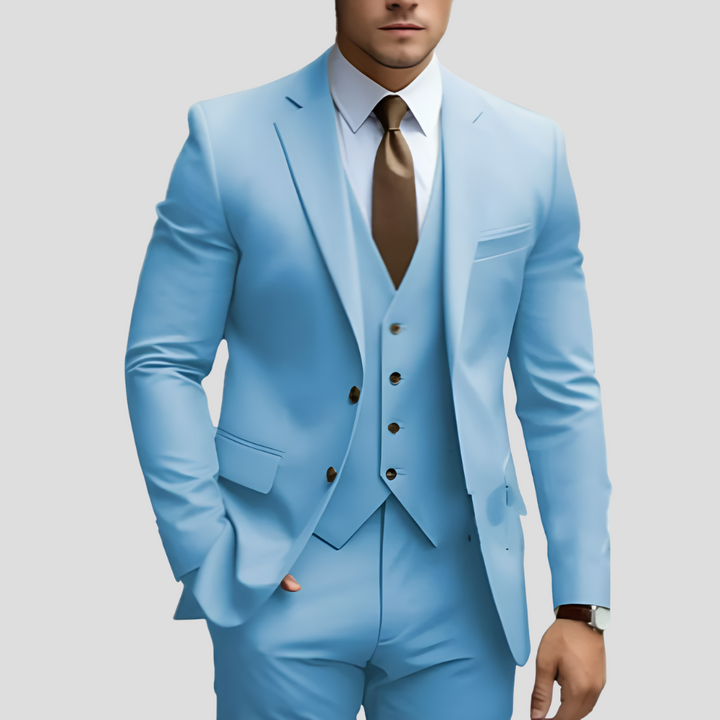 Elegant herrkostym i 3 delar, beige, slim fit (förköp)