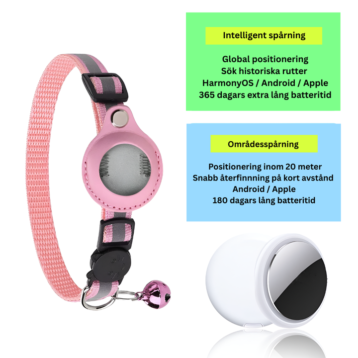 GPS-halsbånd for katter med reflekterende design