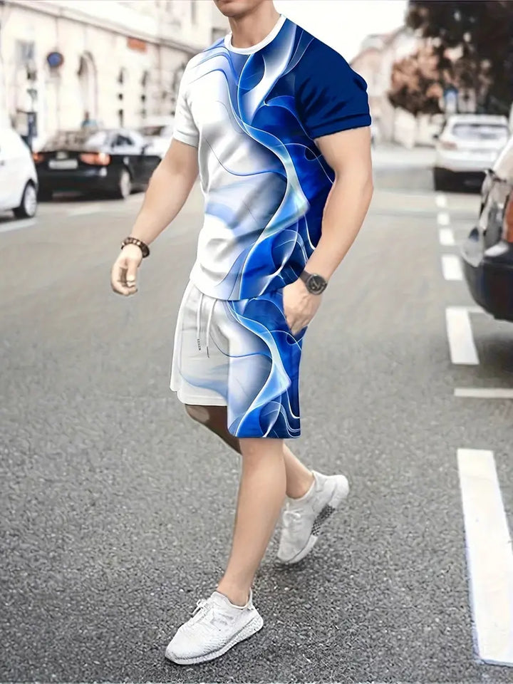 Trendig T-shirt och shorts med dragsko