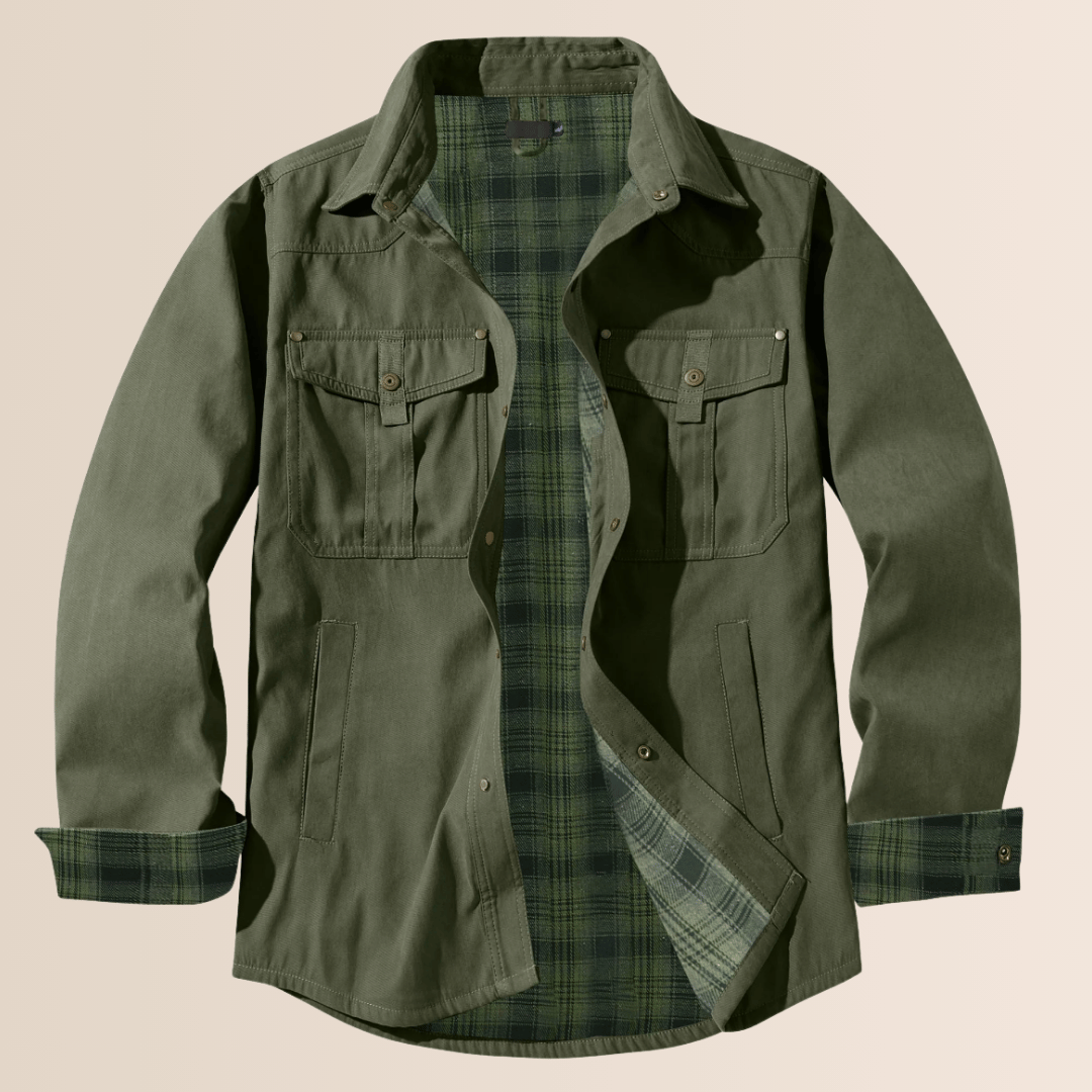 Herrjacka i vintage-flanell med rutigt mönster