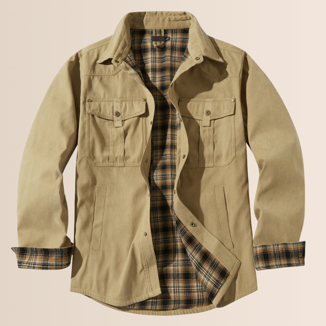 Herrjacka i vintage-flanell med rutigt mönster