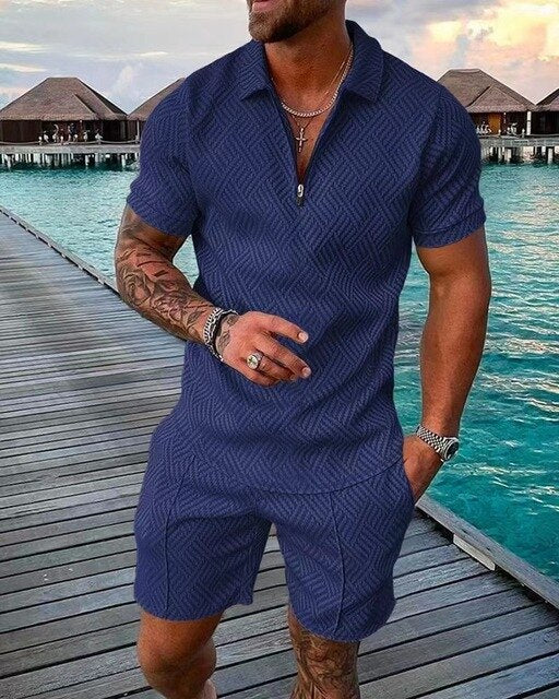 Komplett sommersett for herre – Polo og shorts