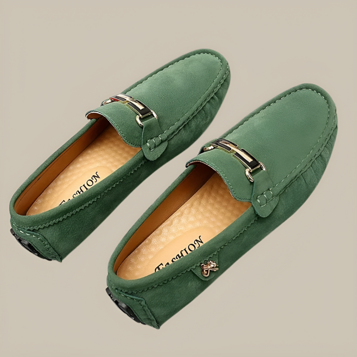 Herrmockasiner i mocka med slip-on-funktion