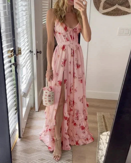 Elodie – Spetsblommig midiklänning