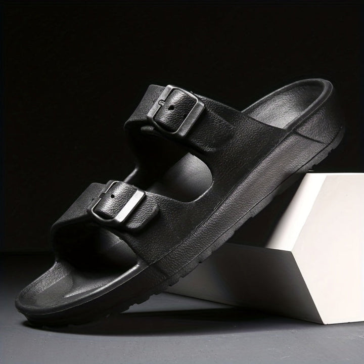 Herrsandaler med dubbelt spänne