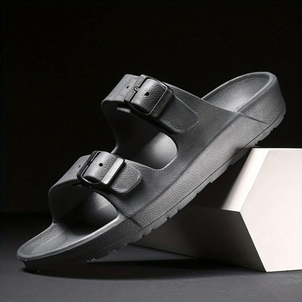 Herrsandaler med dubbelt spänne