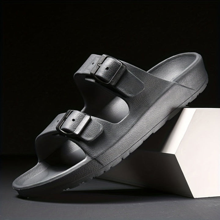 Herrsandaler med dubbelt spänne