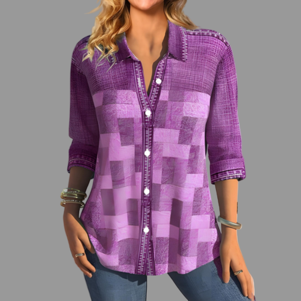 Bluse med knapper for kvinner