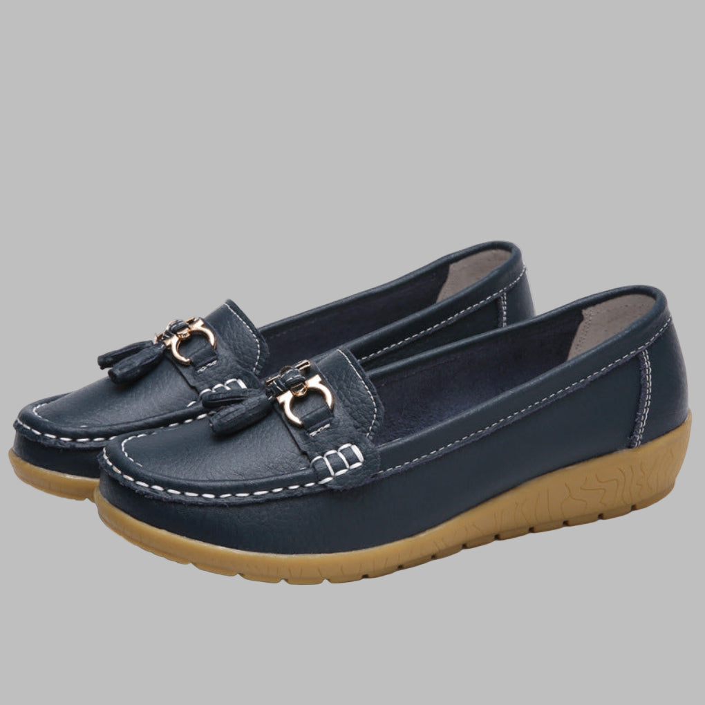 Retro kilklakkede loafers for kvinner