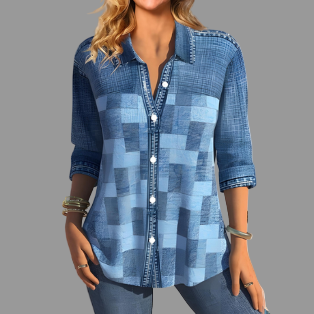 Bluse med knapper for kvinner