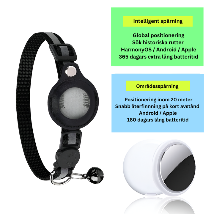 GPS-halsbånd for katter med reflekterende design
