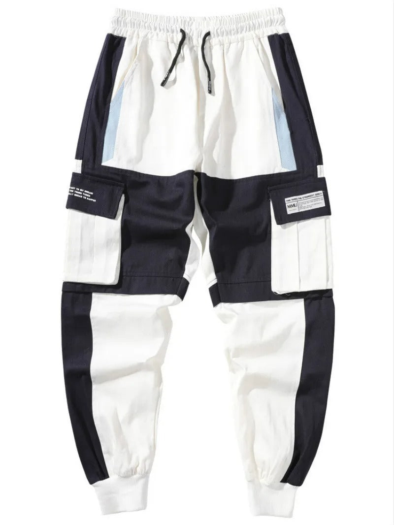 Streetwear haremsbyxor för män med flera fickor
