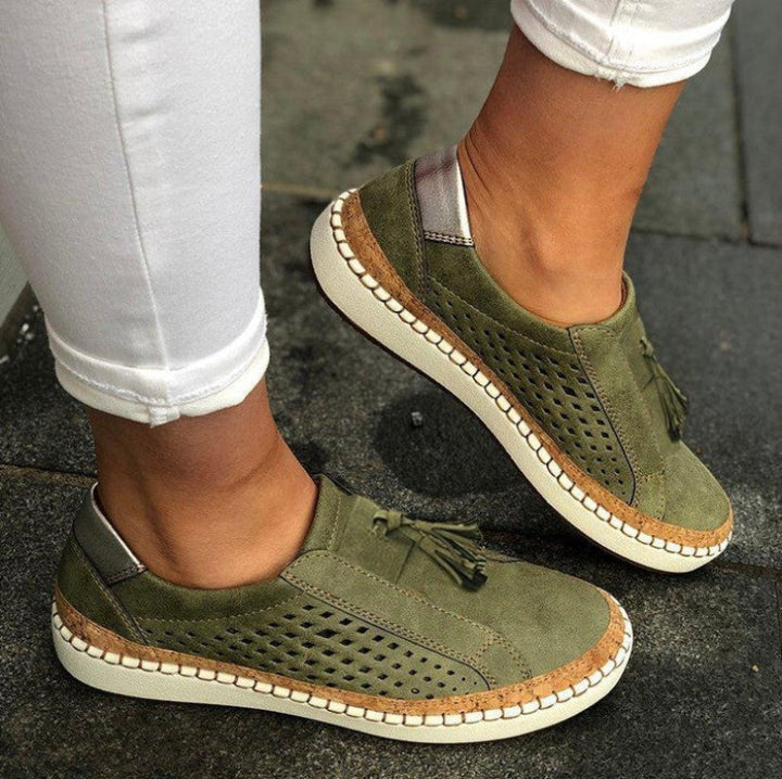 Andningsbara slip-on skor för kvinnor, idealiska för vardagsbruk