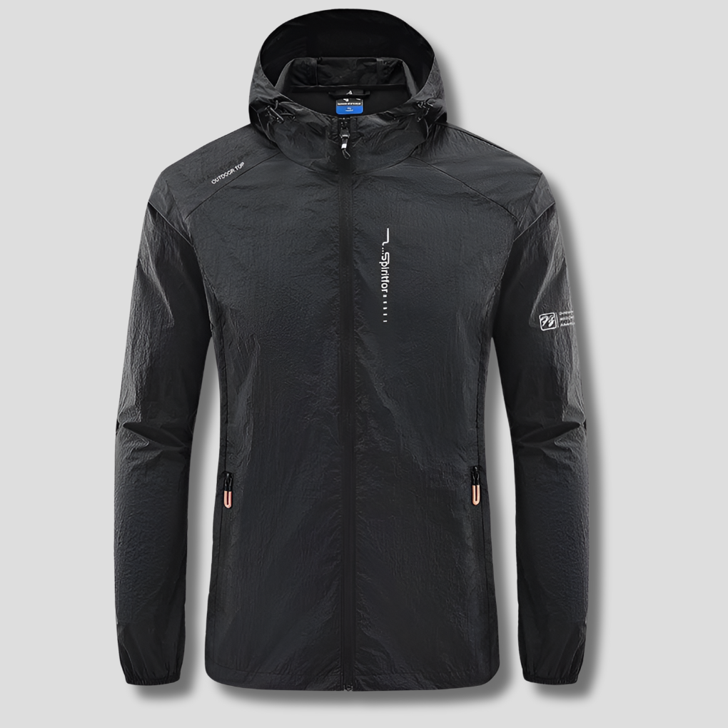 Ultaralätt vind- och solskyddande sommarjacka med huva för män
