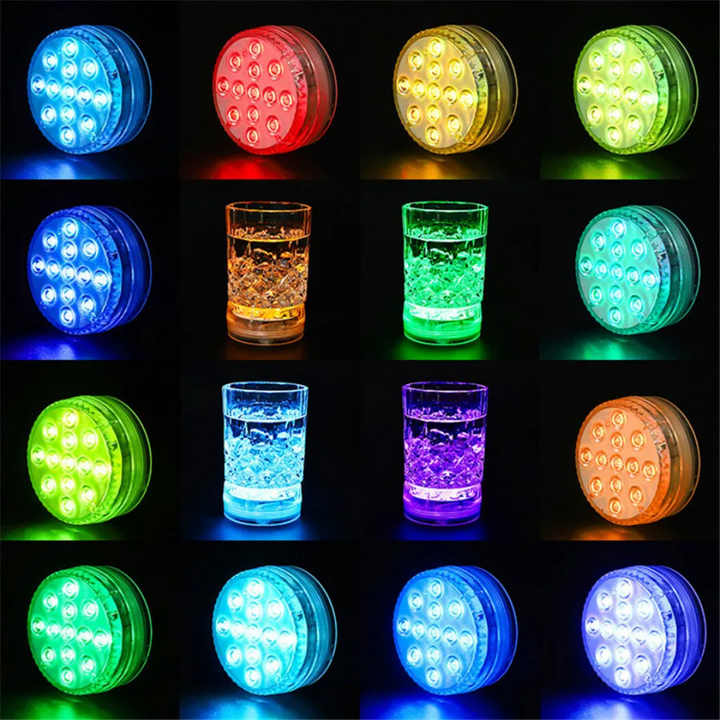LED-ljusfärgad nedsänkbar poollampa med RF-fjärrkontroll