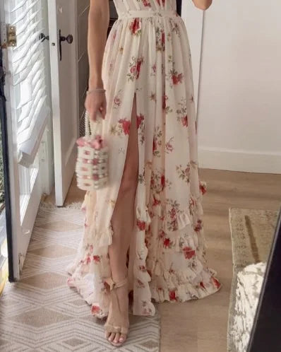 Elodie – Spetsblommig midiklänning