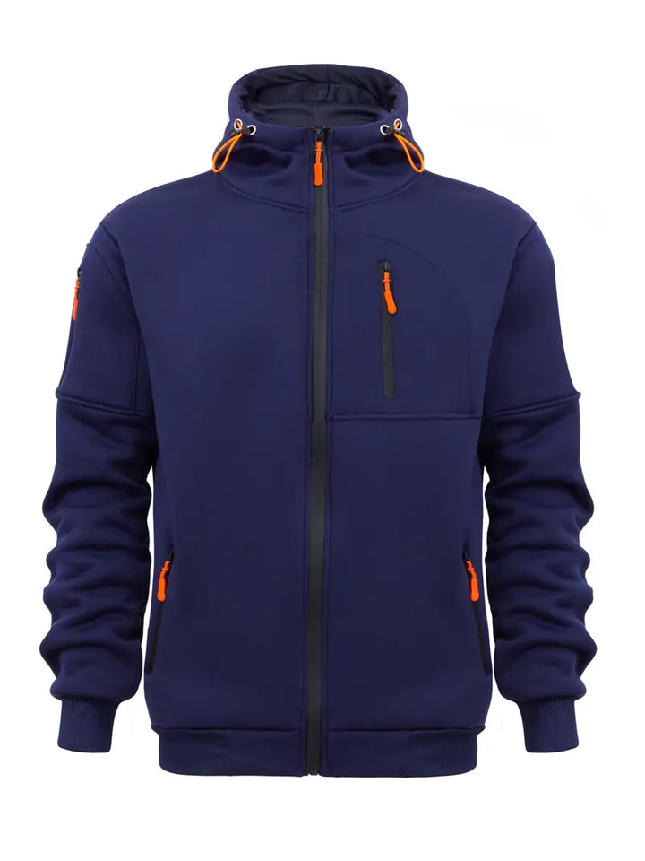 Darren - Enfarget herrejakke med hette, avslappede langermede hettegensere