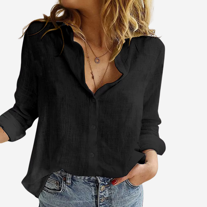 Klassisk lätt sommarvävblus med vintagekänsla