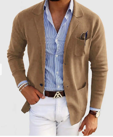 Stilren herrblazer med avslappnade lockfickor (Pre-Sale)