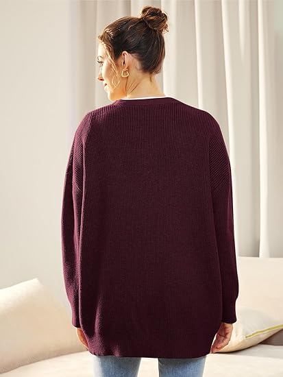 Overdimensjonert V-hals cardigan med knappestenging