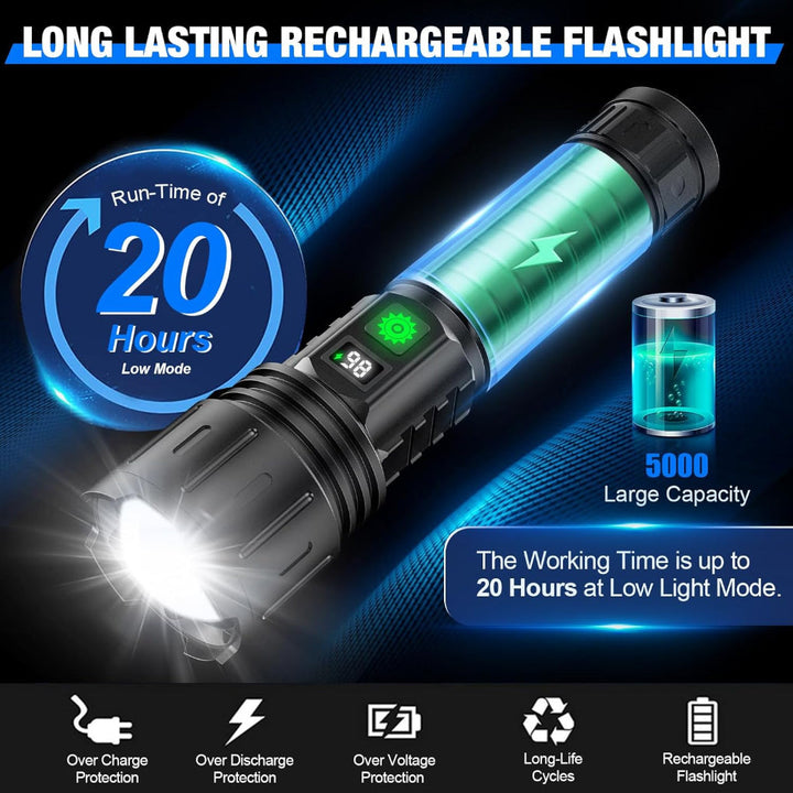 100 000 lumen taktisk ficklampa