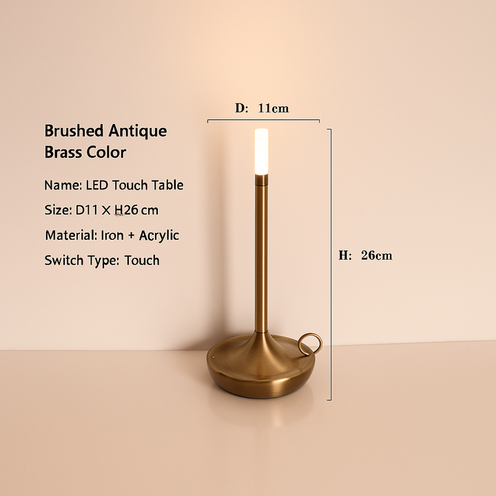 Genopladelig bordlampe med lys