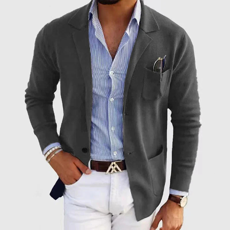 Stilren herrblazer med avslappnade lockfickor (Pre-Sale)