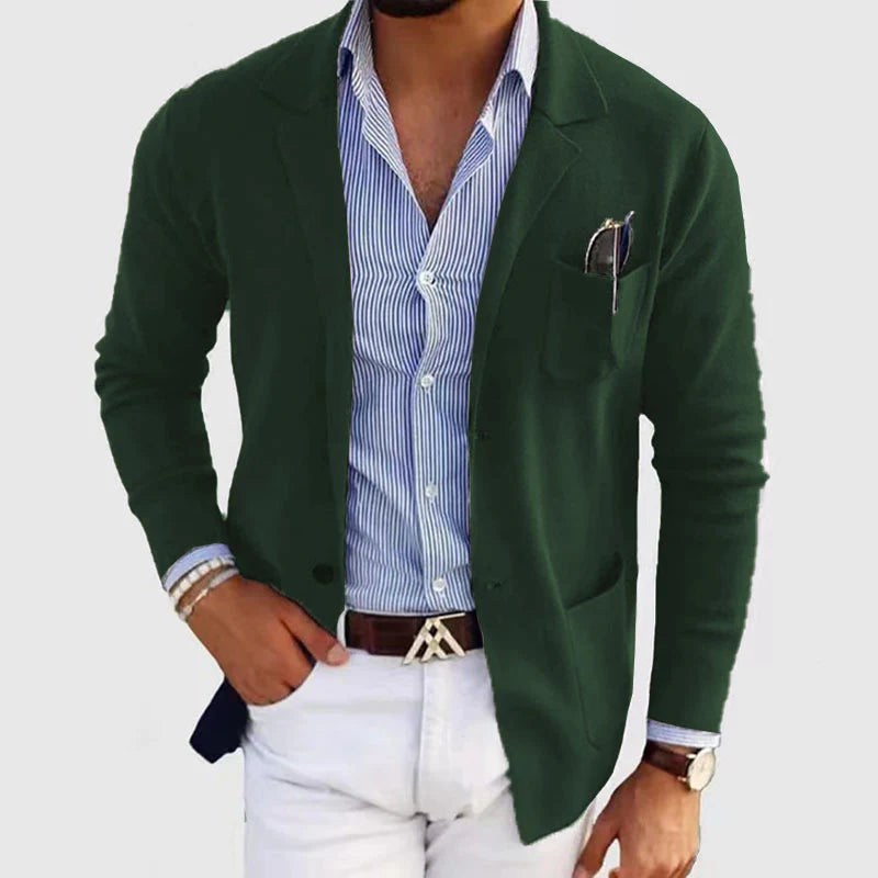 Stilren herrblazer med avslappnade lockfickor (Pre-Sale)