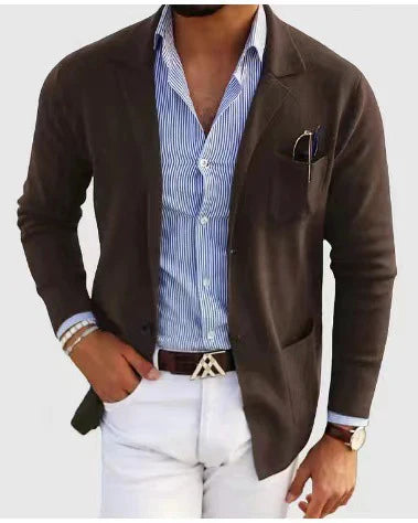 Stilren herrblazer med avslappnade lockfickor (Pre-Sale)
