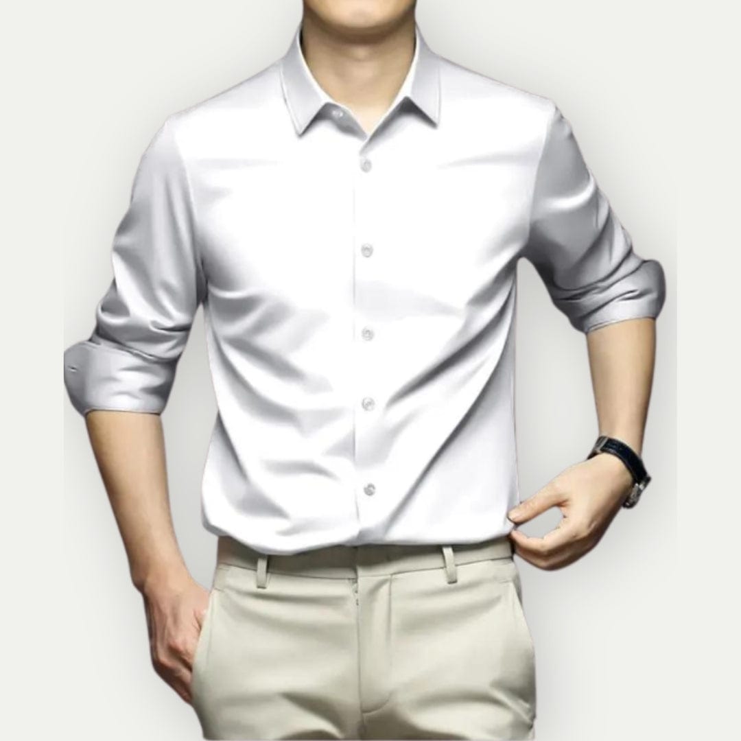 Stryge- og krølfri herreskjorte i moderne slim fit